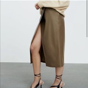 Zara Faux Leather Pencil Skirt NWT